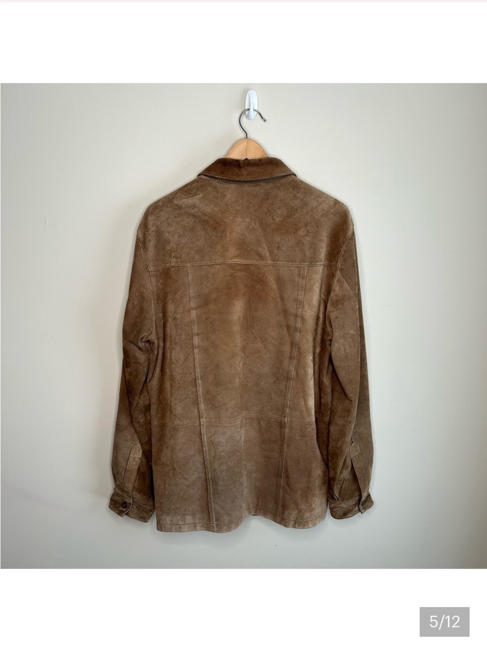Danier Suede Shacket Retro Western Vest Camel Brown Size Medium - Picture 3 of 8